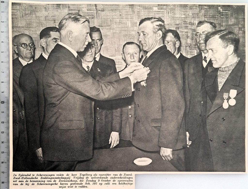 Redding 1938; Scheveningse redders onderscheiden, Verzamelen, Verzenden, Voor 1940, Gebruikt, Overige onderwerpen