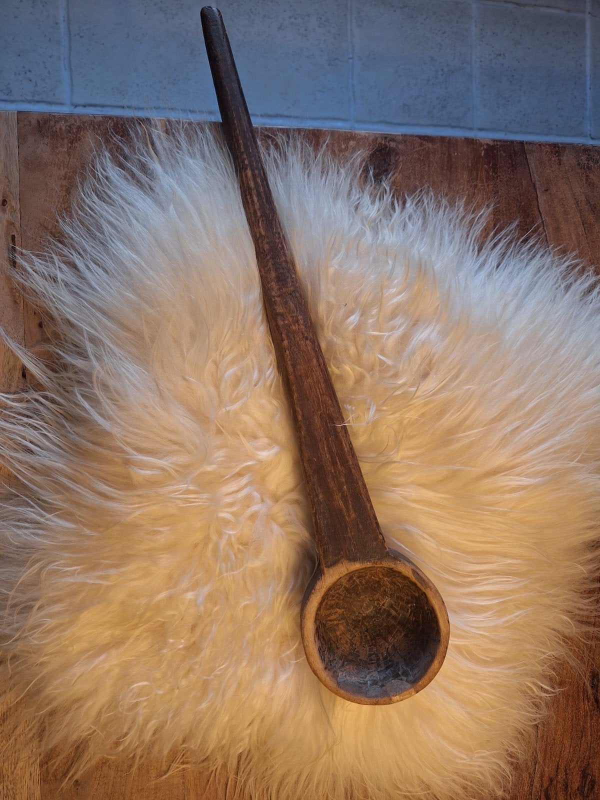 Oude houten lepel, Ophalen