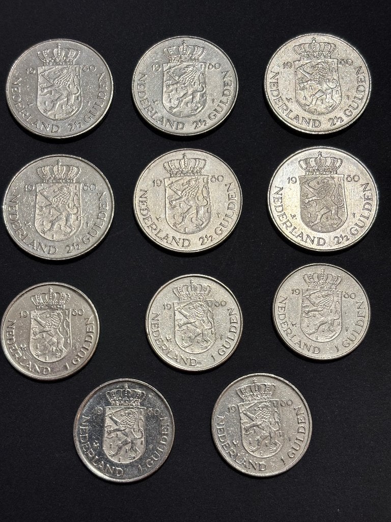 Prachtige set guldens & Rijksdaalders (Dubbele kop 1980), Verzenden, Koningin Beatrix, Overige waardes, Setje