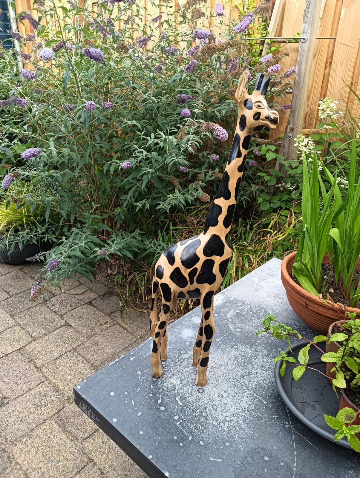 Houten Giraffe Beeld - Afrikaanse Decoratie, Huis en Inrichting, Ophalen, Hout, Meerkleurig, Overige stijlen