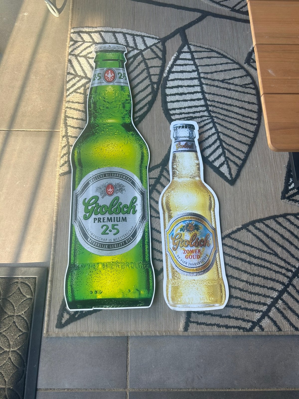 Grolsch Kartonnen bierflessen, Verzamelen, Biermerken, Ophalen of Verzenden, Zo goed als nieuw, Reclamebord, Plaat of Schild, Grolsch