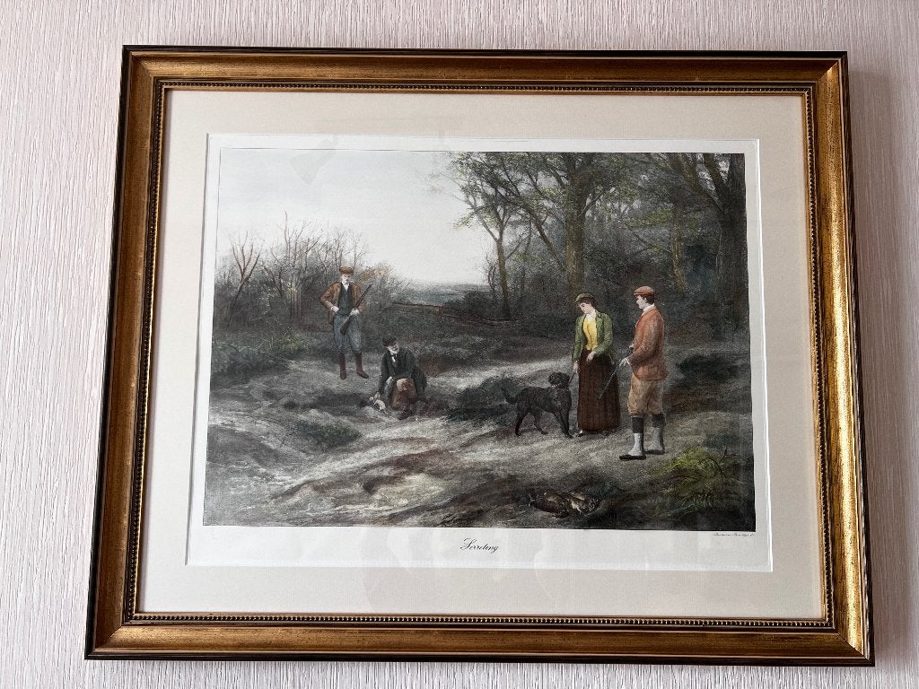 Schilderij jacht tafereel, Ophalen, 50 tot 75 cm, Zo goed als nieuw, Schilderij