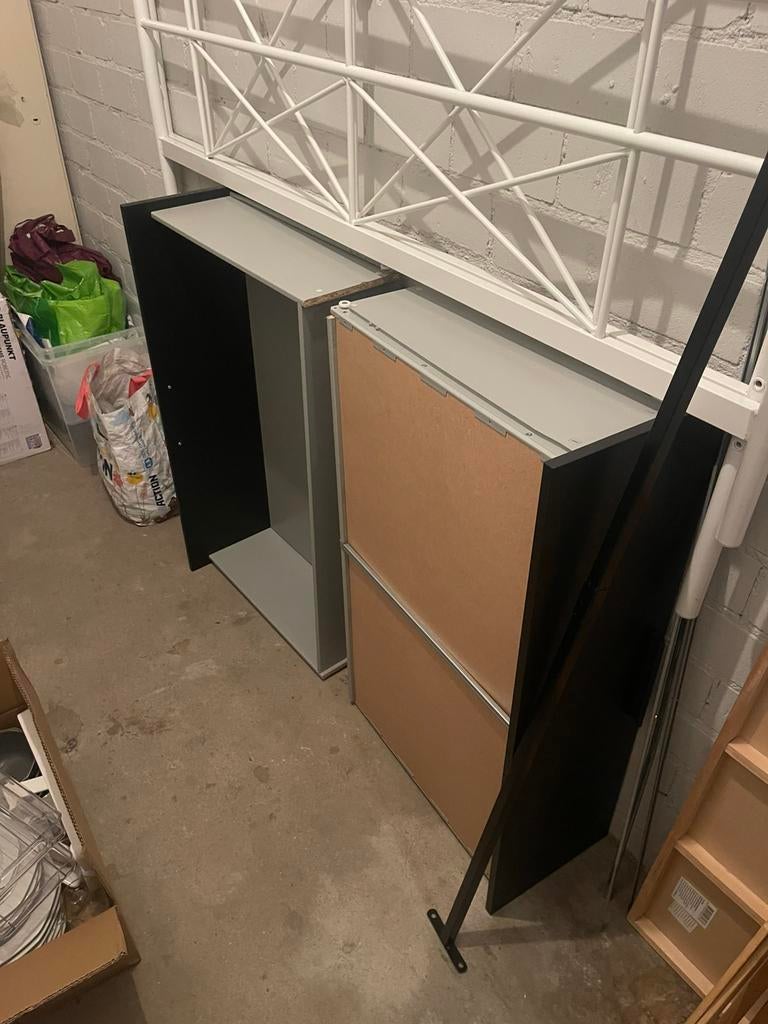 Lades IKEA Brimnes bed zwart, Ophalen, Zwart, Tweepersoons, 140 cm