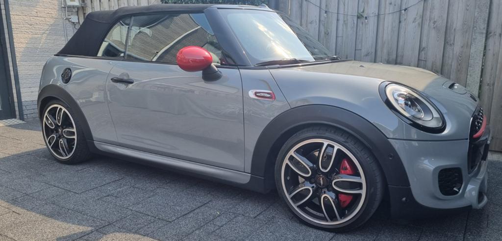 Mini 2.0 John Cooper Works Cabrio AUT 2016 Grijs, Auto's, 1998 cc, 4 cilinders, Cabriolet, 4 stoelen