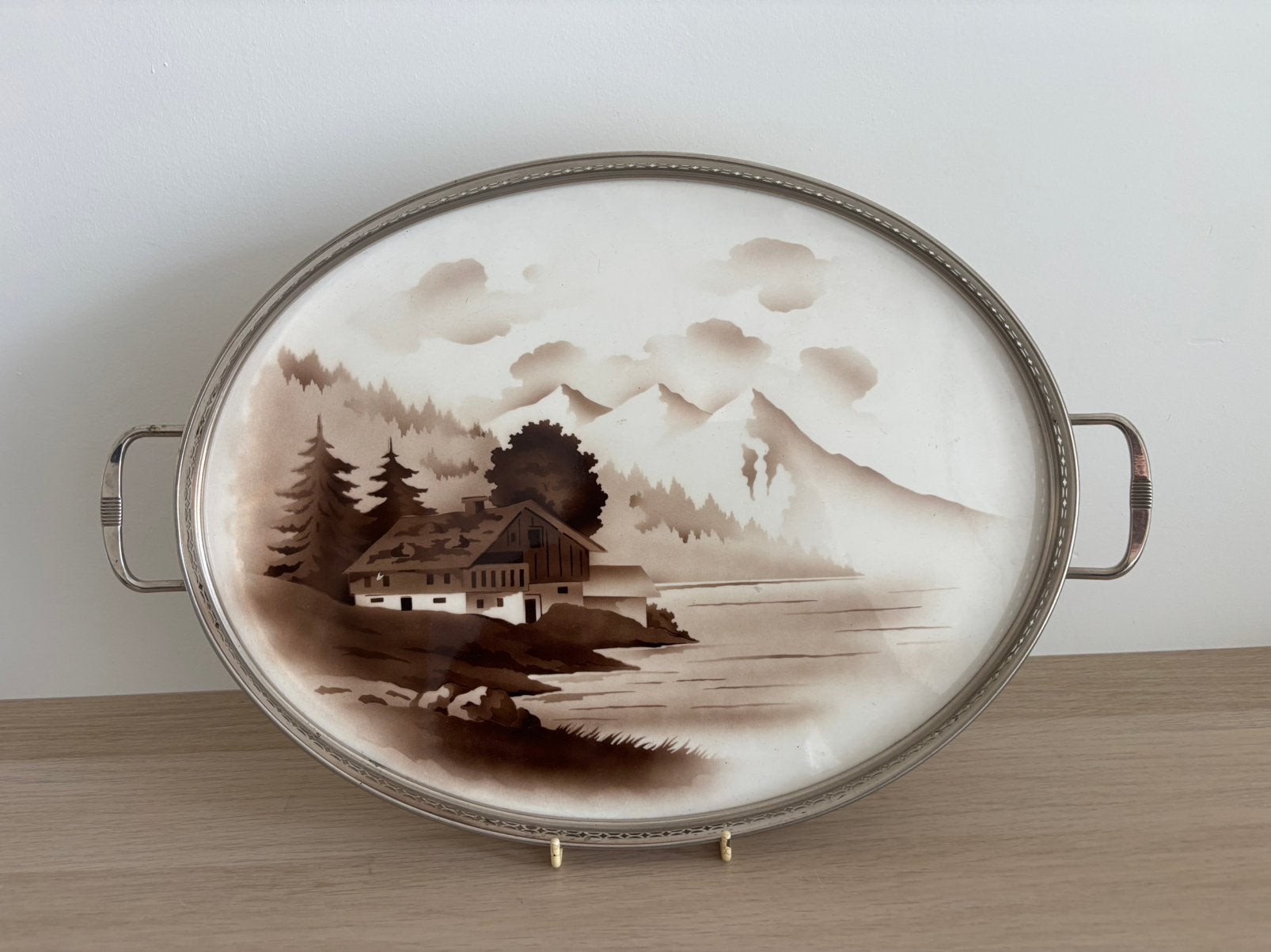 Antiek dienblad, Huis en Inrichting, Woonaccessoires | Dienbladen, Ophalen of Verzenden, Gebruikt, Rechthoekig, Hout