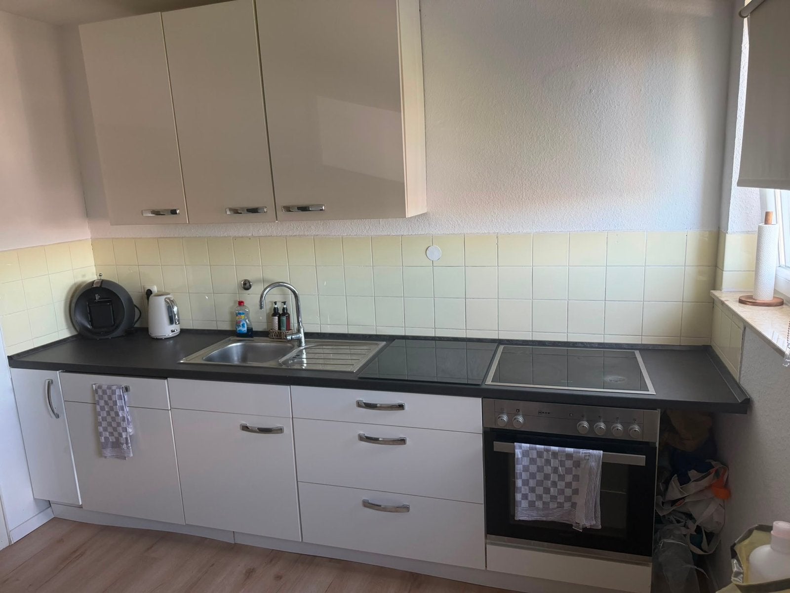 Complete keuken met inbouwapparatuur en koelkast, Huis en Inrichting, Gebruikt, Wit, Enkelwandige keuken, Ophalen of Verzenden