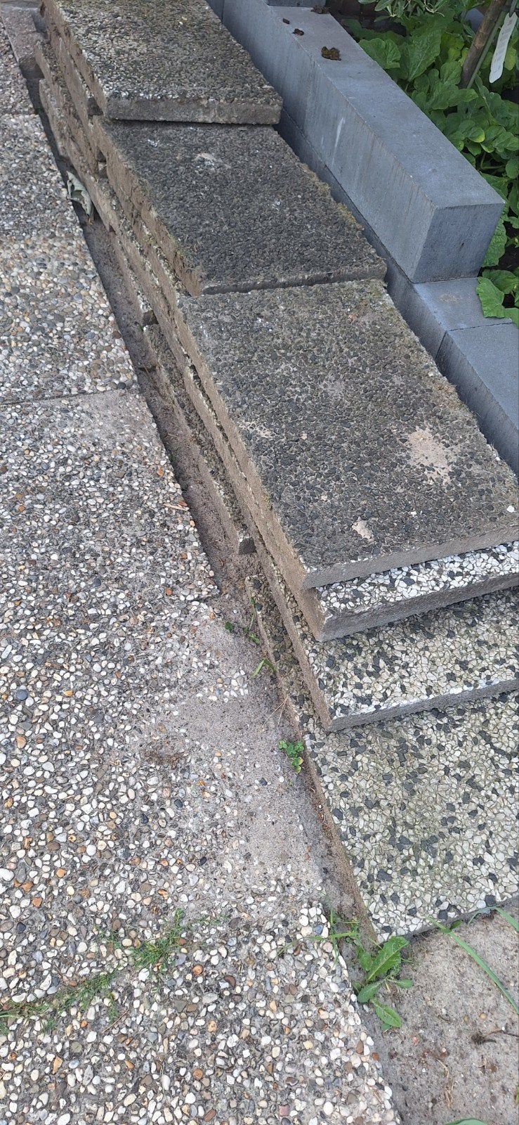 Grindtegels 60x40x5, Ophalen, Gebruikt, Beton, Terrastegels