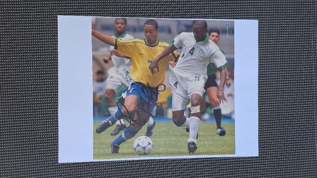 Poster 20x30cm met handtekening; Ronaldinho # Brazilie, Ophalen of Verzenden, Nieuw, Buitenlandse clubs, Poster, Plaatje of Sticker