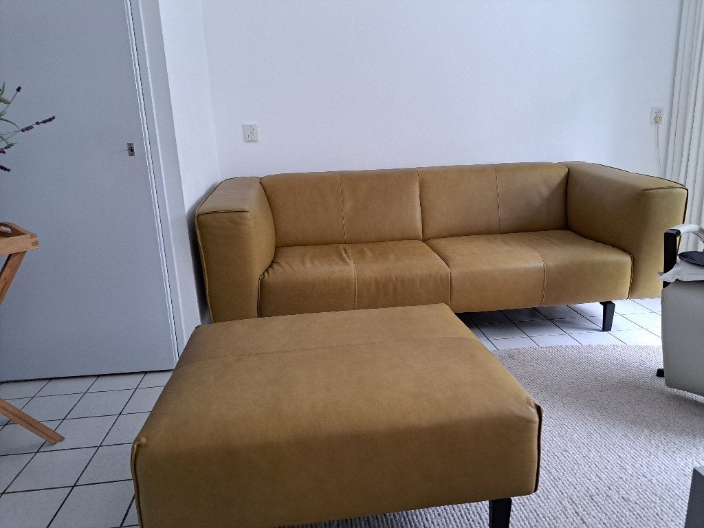 Foto 2 van bankstel en catch hocker (poef)  Kleur Kiwi