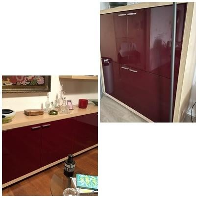 2x Alf DaFrè Design Kasten– Bordeaux Rood Lak, Huis en Inrichting, Ophalen, Overige materialen, 100 tot 150 cm, Zo goed als nieuw
