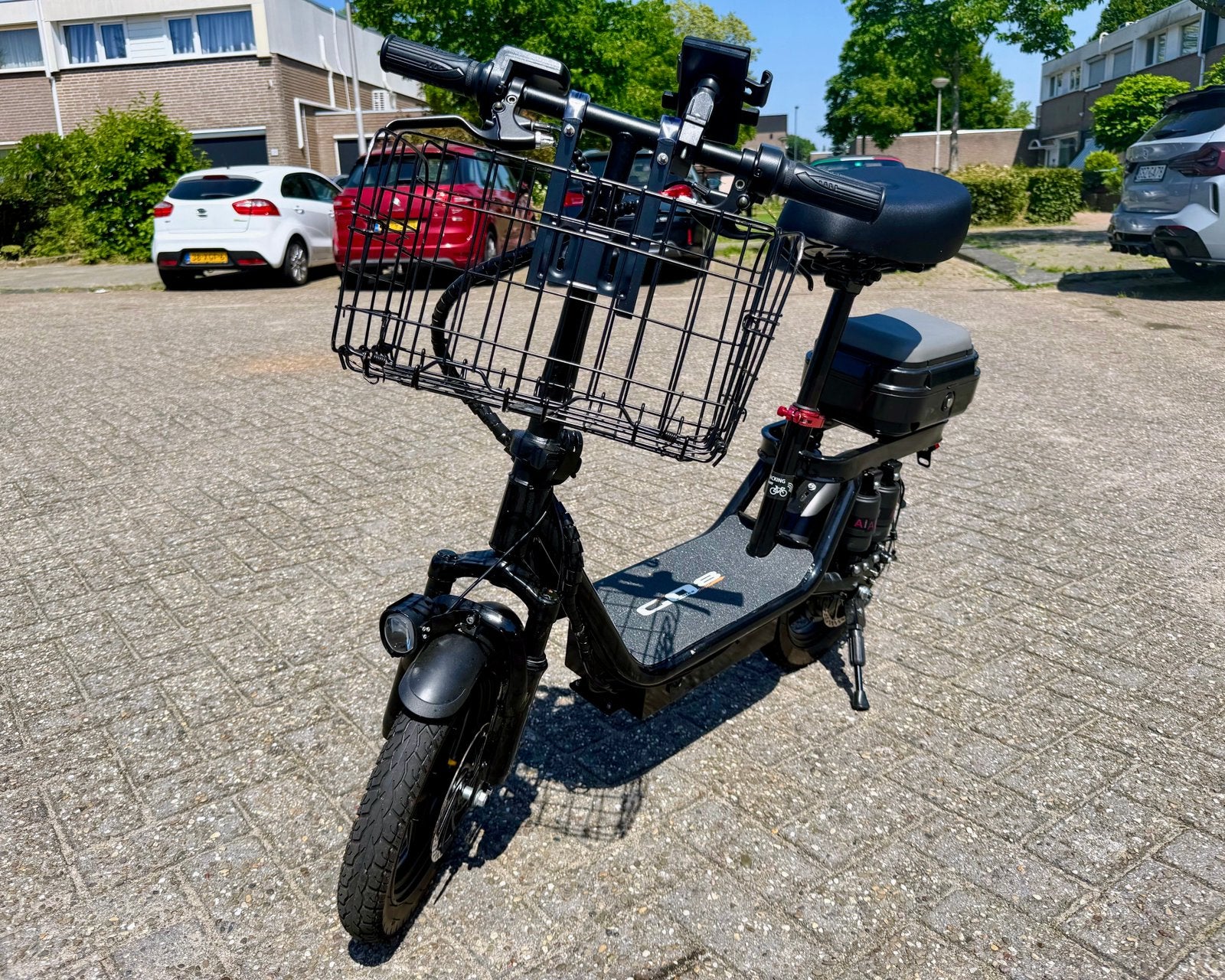 Opvouwbare zwarte elektrische fiets, Ophalen, Minder dan 10 versnellingen, Minder dan 49 cm, Opvouwbaar