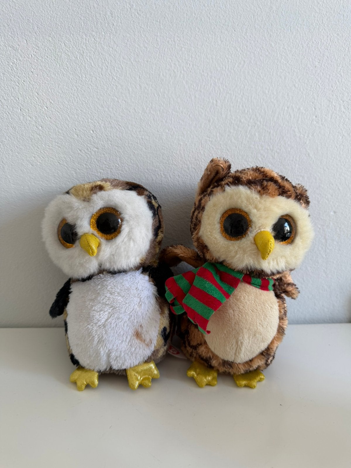 Ty beanie boo knuffels “Owliver” en “Wise” 15cm, Overige karakters, Overige typen, Ophalen of Verzenden, Zo goed als nieuw