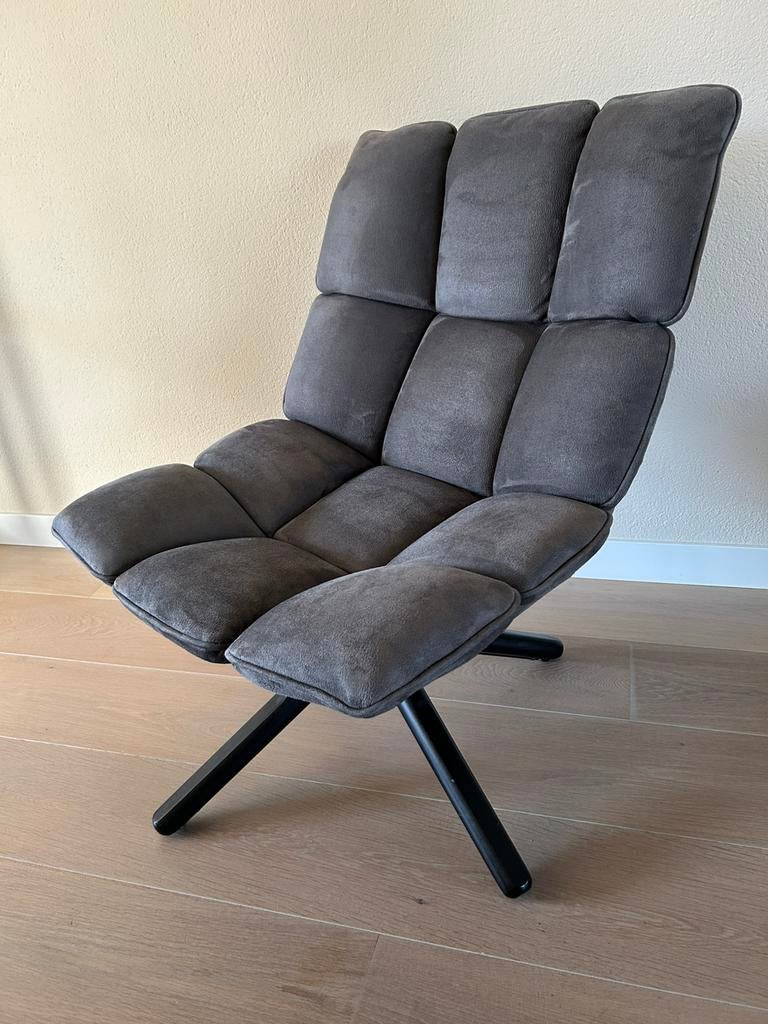 Grijze draaifauteuil, Huis en Inrichting, Fauteuils, Ophalen, Zo goed als nieuw, Minder dan 75 cm, 50 tot 75 cm