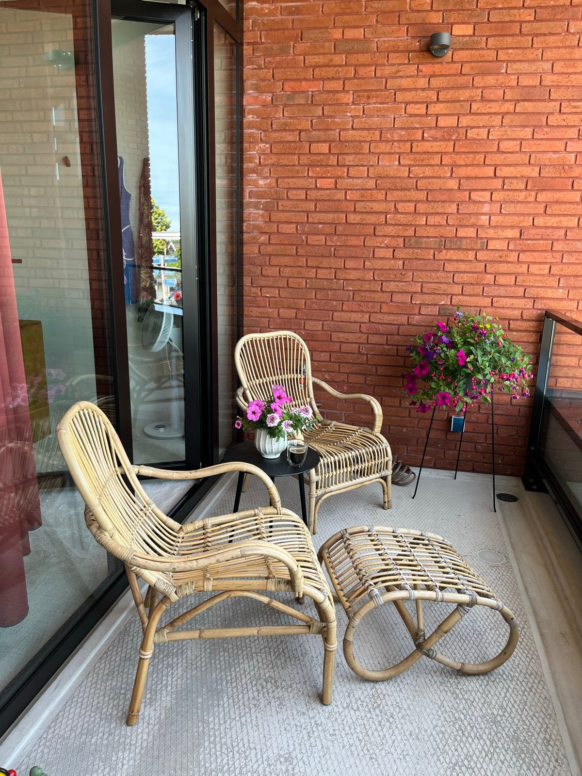 Rotan setje voor balkon of tuin, Ophalen of Verzenden, Gebruikt, Rotan