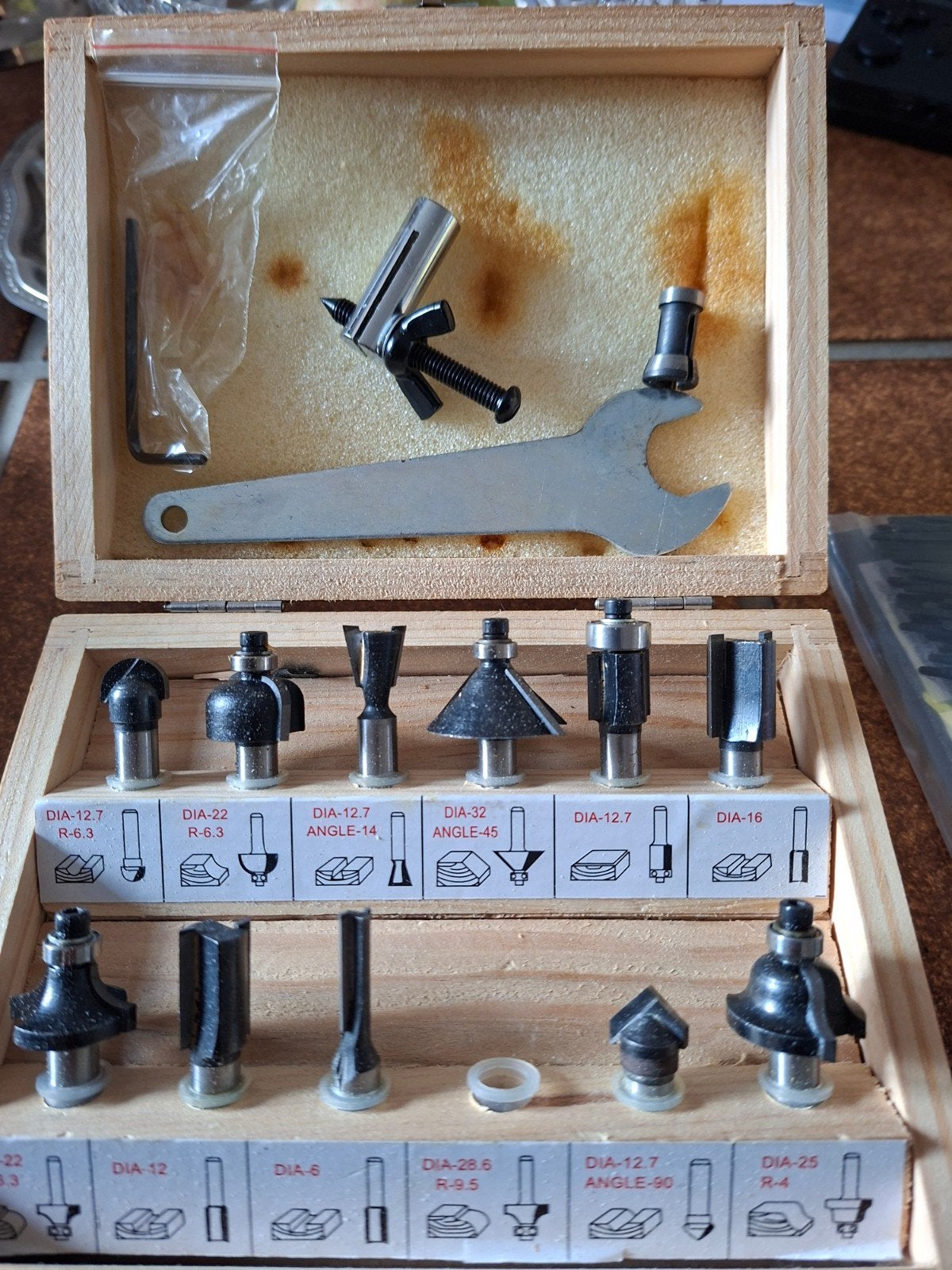 Lotus Frezenset 12-delig in houten kistje, Ophalen of Verzenden, Nieuw, Bovenfrees, Lotus
