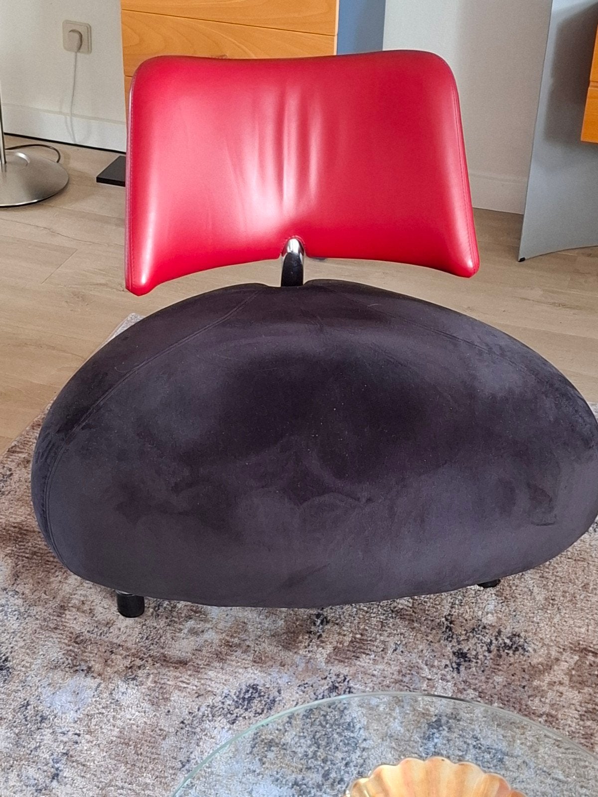 Leolux Pallone Pa fauteuil: leer en alcantara, ZGAN, Huis en Inrichting, Ophalen, Leolux Pallone Pa, 75 tot 100 cm, Zo goed als nieuw