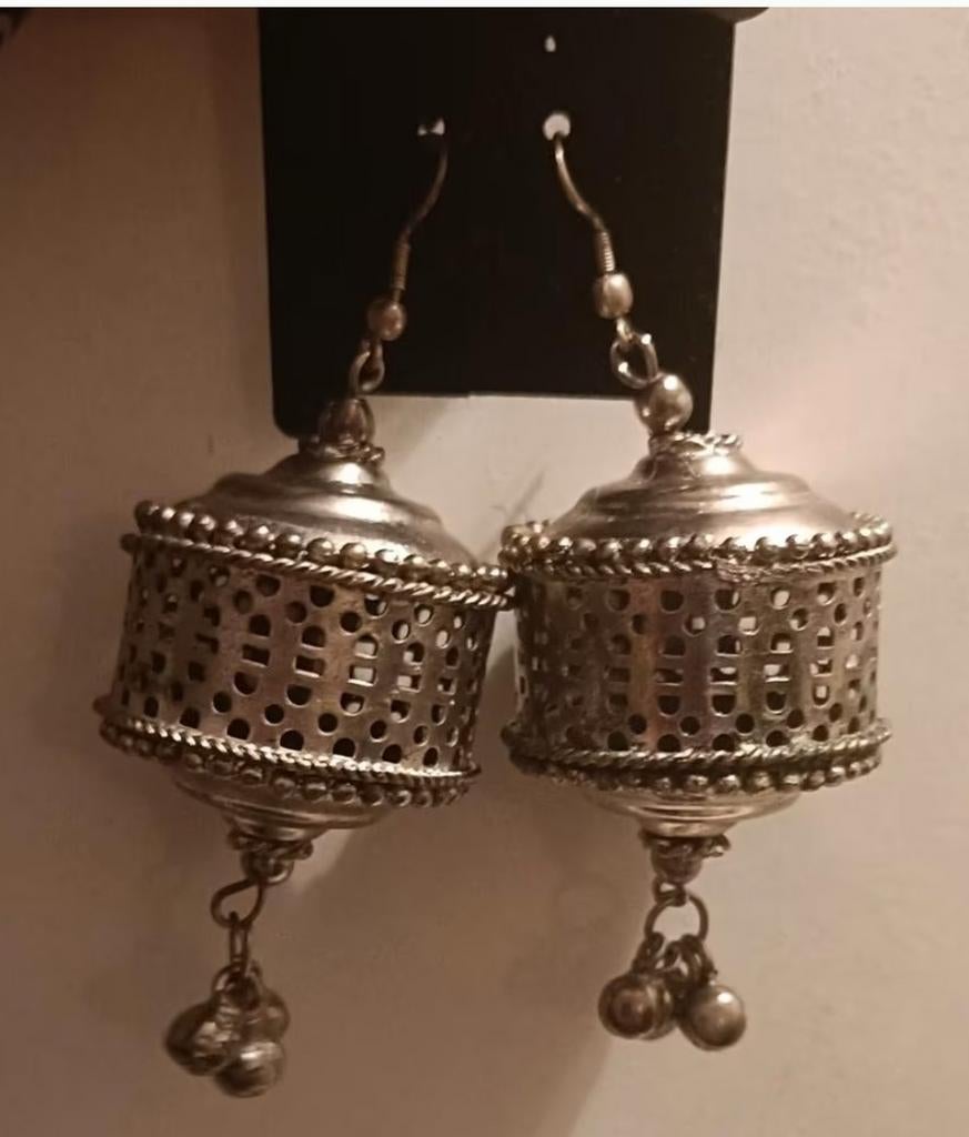 Oud zilveren etnische Jhumka oorbellen, Ophalen of Verzenden