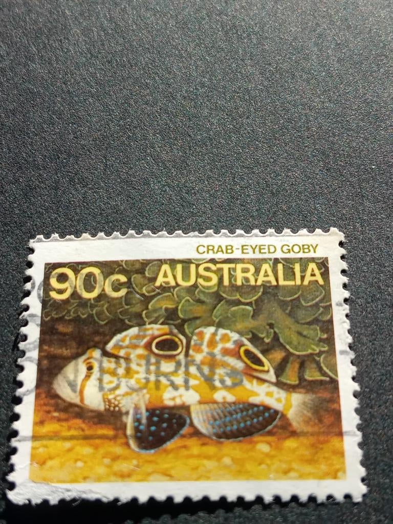 Australische postzegel 90c Crab-Eyed Goby, Ophalen of Verzenden