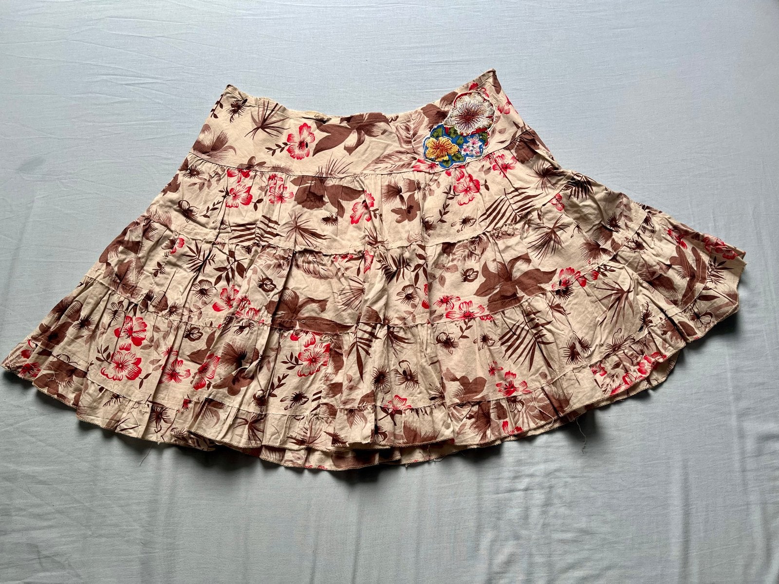 ONLY Y2K low waist zomer rokje met rouches, Maat 38/40 (M), Only, Meerkleurig, Ophalen of Verzenden