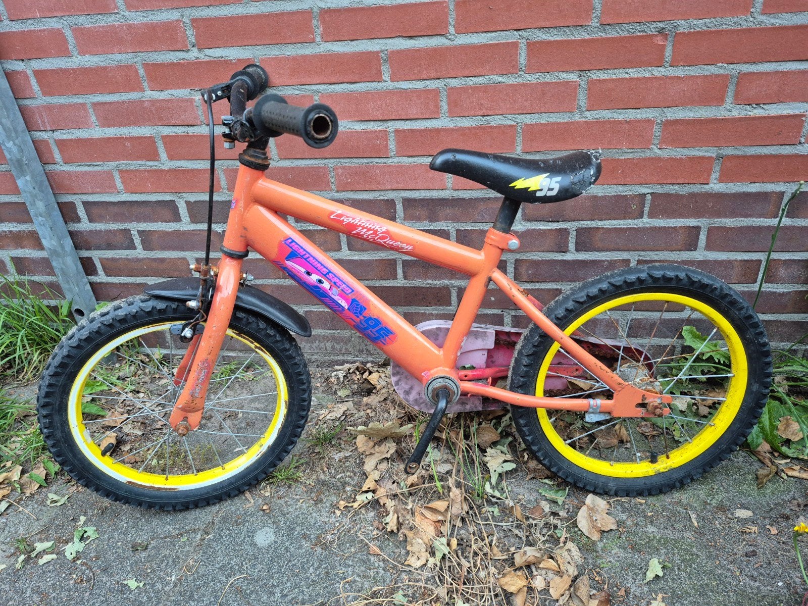 Gratos afhalen 16 inch mcqueen fiets, Ophalen, Gebruikt, Staal, 16 tot 20 inch