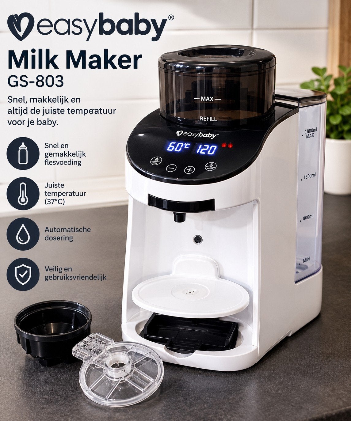 Easybaby Milk Maker GS-803, Kinderen en Baby's, Automatisch, Gebruikt, Ophalen of Verzenden, Flessenmaker