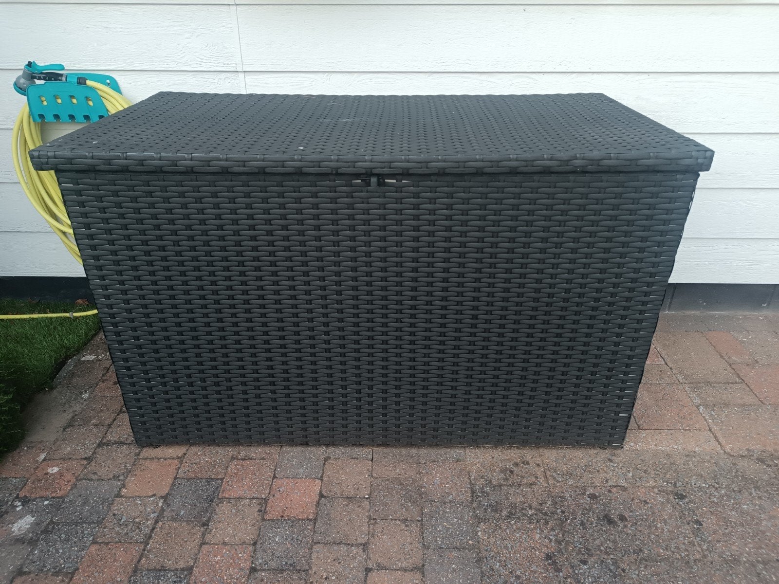 Grote opbergbox voor buiten - Antraciet wicker, Ophalen