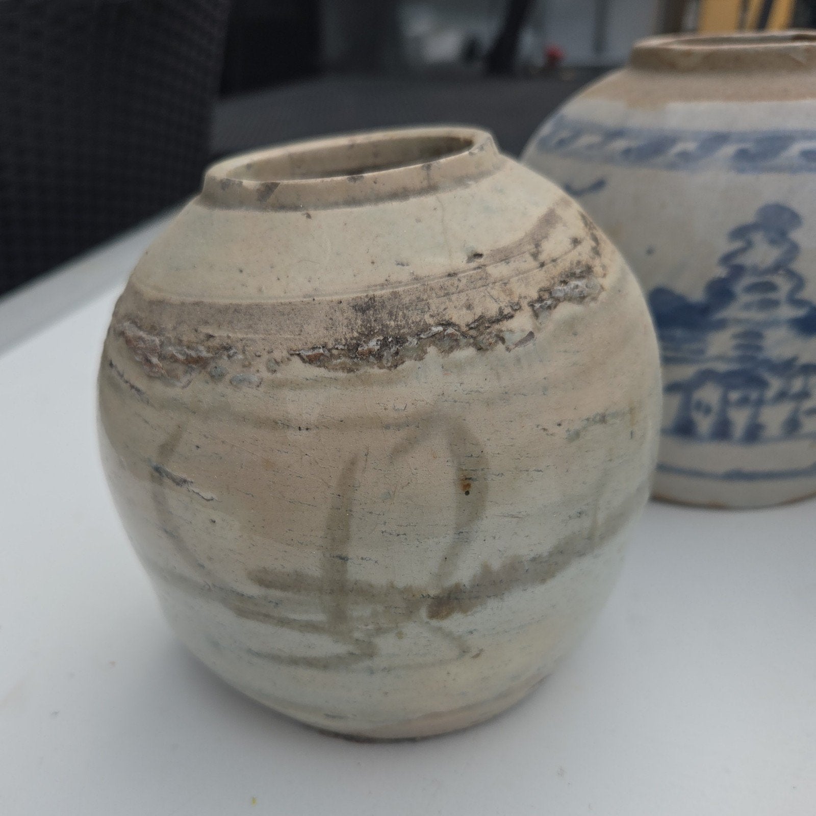 Chinese antieke blauwe en witte gemberpotten, Ophalen of Verzenden