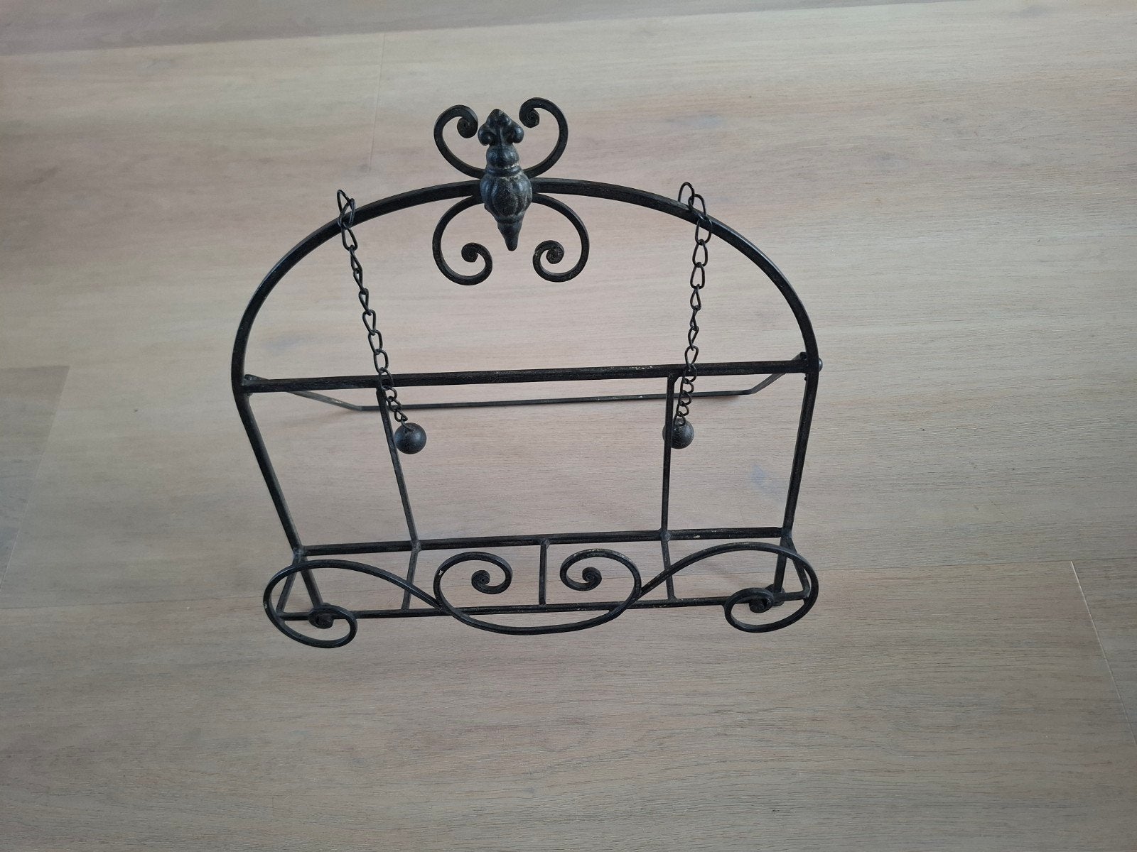 Decoratieve metalen boekenstandaard - Vintage stijl, Verzenden, Zwart, Metaal, Vintage