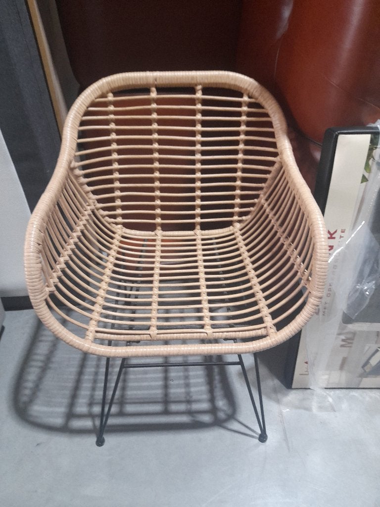 Rotan stoeltje, Huis en Inrichting, Ophalen, Bruin, Nieuw, Metaal