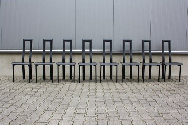 Regia design stoelen | Italiaans | Voor de 8 samen €595,00, Ophalen, Gebruikt, Ycami, Zwart