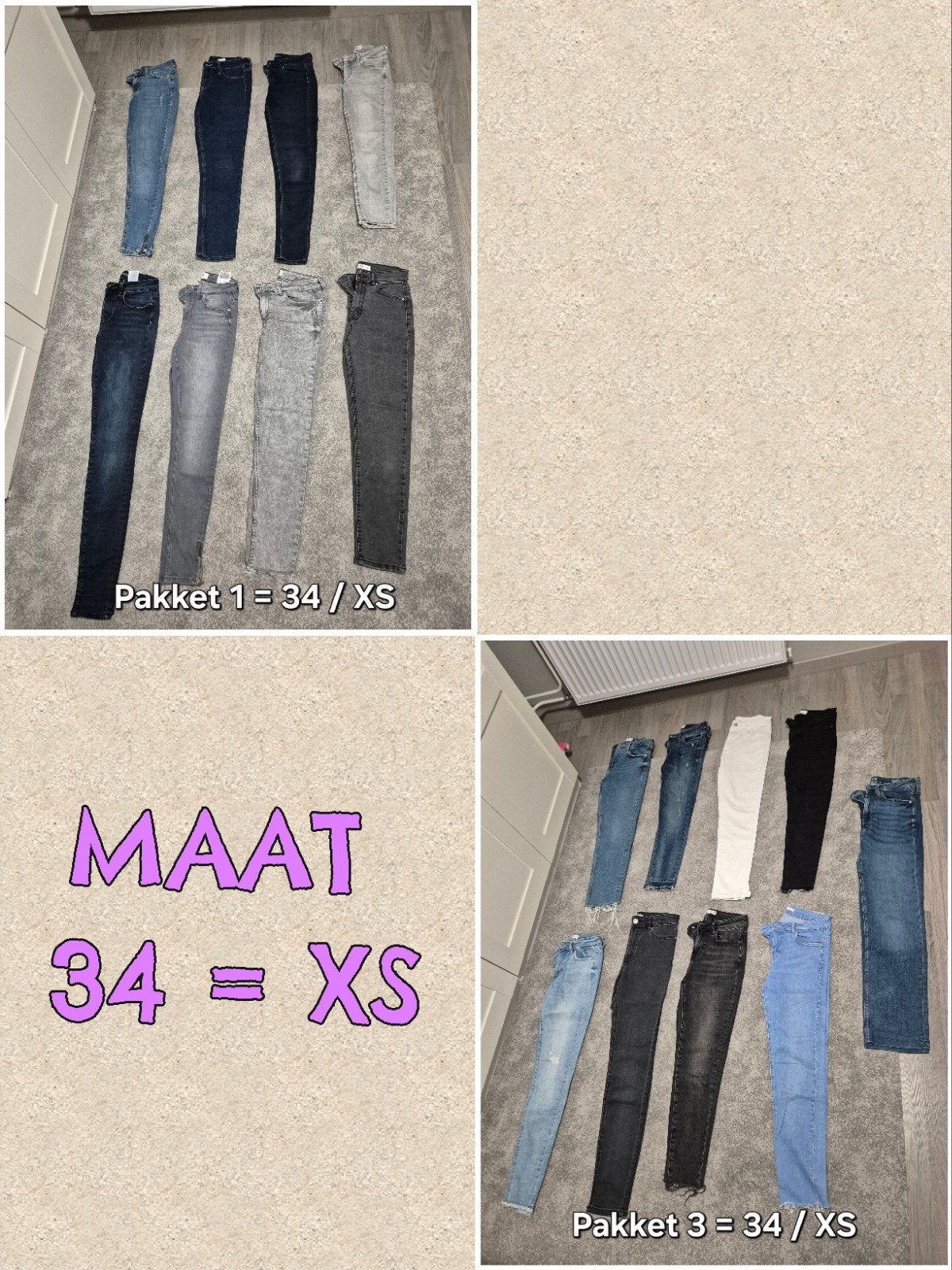 17x jeans maat XS / 34
merken zoals
Only
MNG, Blauw, Zara, Ophalen of Verzenden, Zo goed als nieuw
