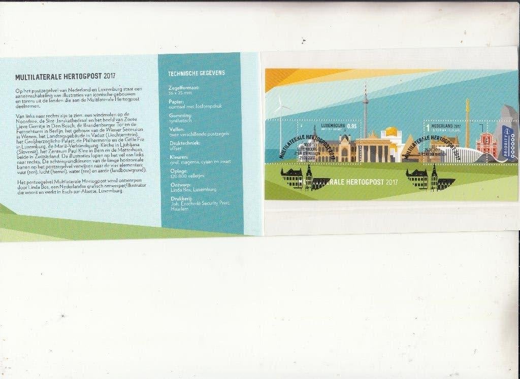 2017 nr 3565L, Hertogpost, Nederland en Luxemburg, Postzegels en Munten, Ophalen of Verzenden, Na 1940, Gestempeld