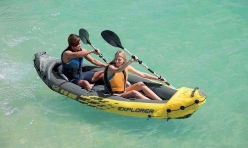 Intex Explorer K2 kajak tweepersoons incl. toebehoren, Ophalen of Verzenden, Opblaasbaar, Zo goed als nieuw, 2-persoons