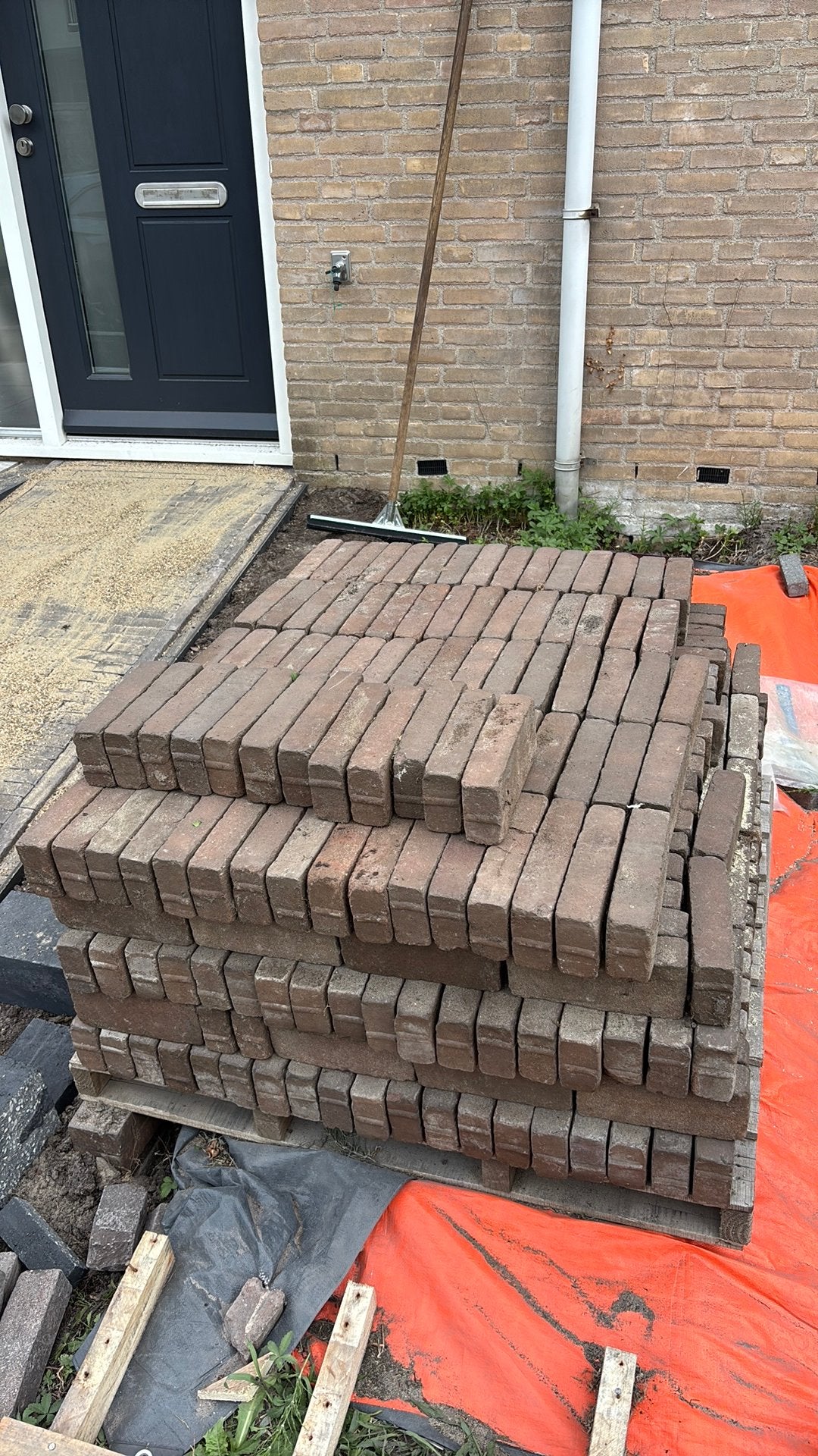 5m2  gebakken stenen voor Tuin of Oprit, Ophalen, Gebruikt, Keramiek, Klinkers