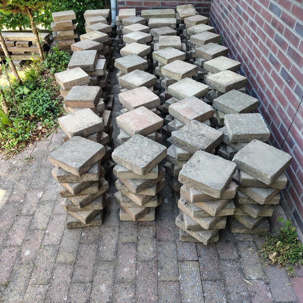 Terrastegels / betontegels 5 cm dik – ca. 15 m2 - t.e.a.b., Ophalen, Gebruikt, Beton, Terrastegels