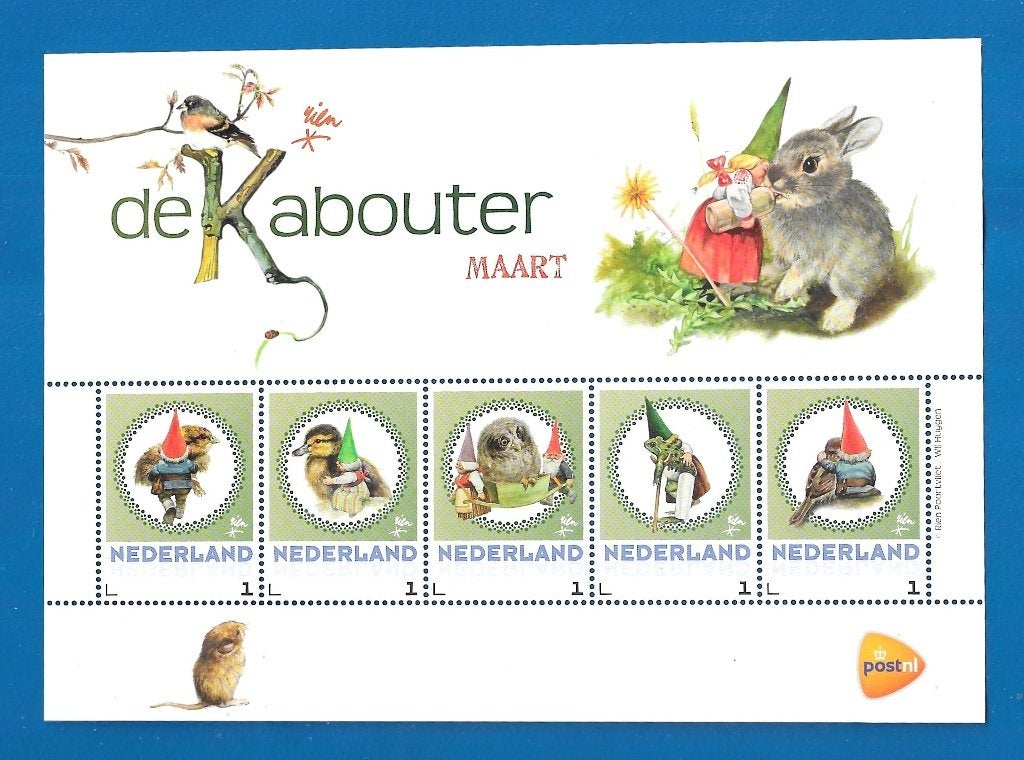 Postzegelvel Rien Poortvliet De Kabouter Maart - 2016, Postzegels en Munten, Verzenden
