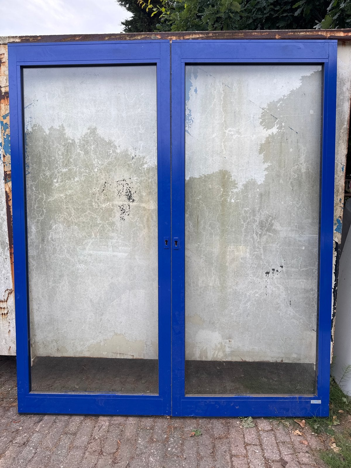 2 Aluminium deuren met enkel glas - 220x93x5,5 cm, Gebruikt, 80 tot 100 cm, 215 cm of meer, Ophalen of Verzenden