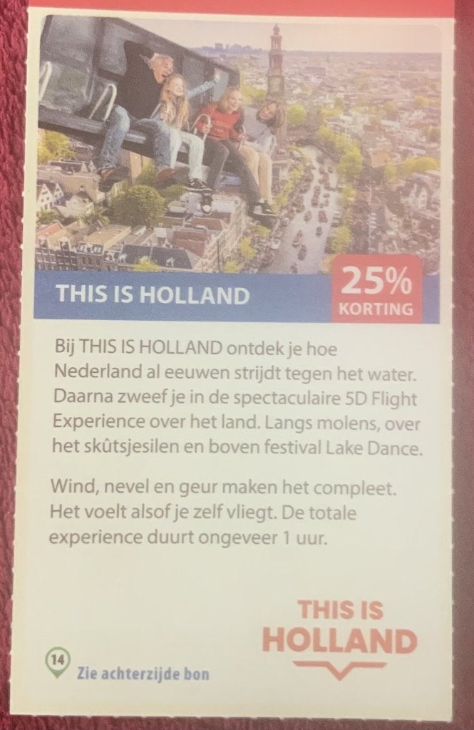 This Is Holland Amsterdam Voordeelbon, Tickets en Kaartjes, Drie personen of meer, Kortingsbon, Overige typen