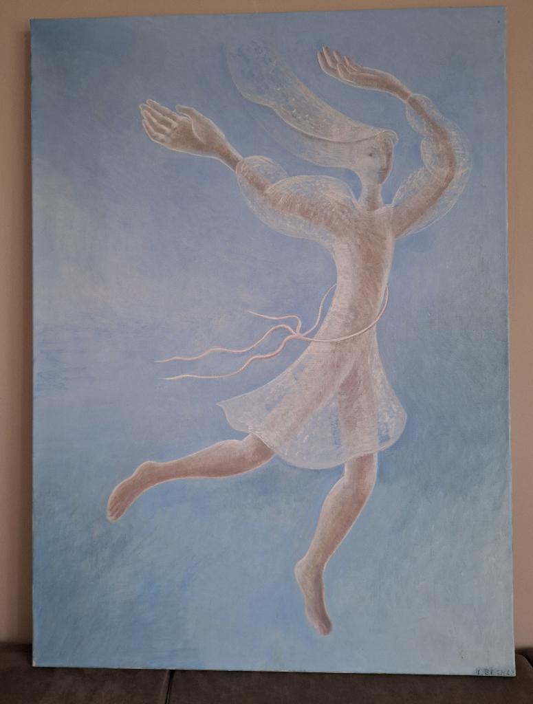 Hansje Becker - schilderij "Wolk" 1973, Antiek en Kunst, Ophalen