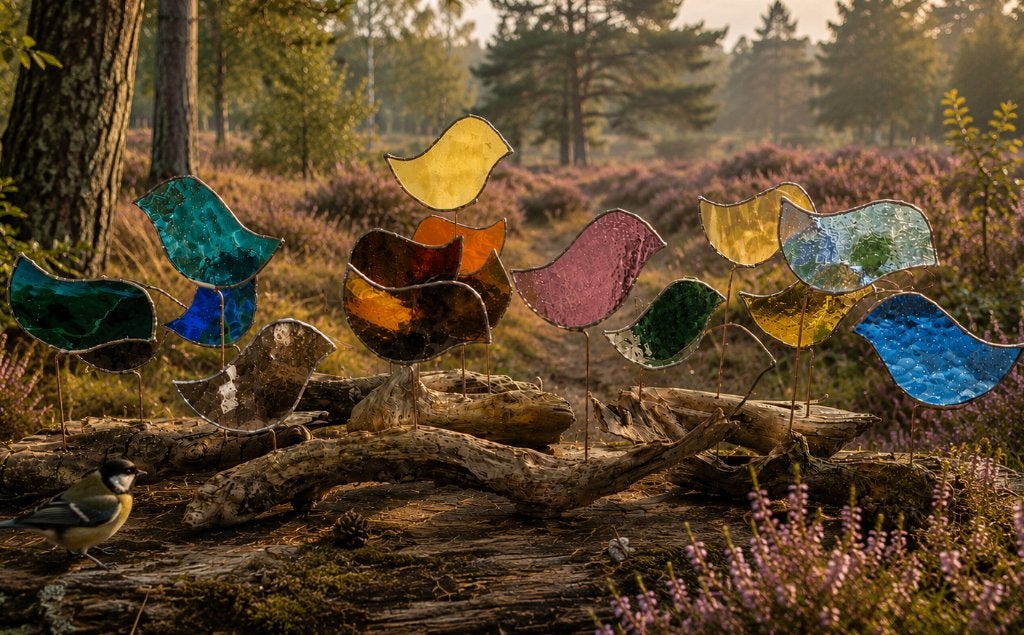 Vrolijke fluiters. Glas in lood/tiffany, Ophalen of Verzenden, Nieuw, Meerkleurig, Glas