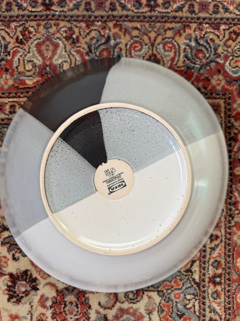 IKEA Vintage Schaal Zwart/Wit/Grijs - Uniek Design, Schaal, Rond, Nieuw, Ophalen of Verzenden
