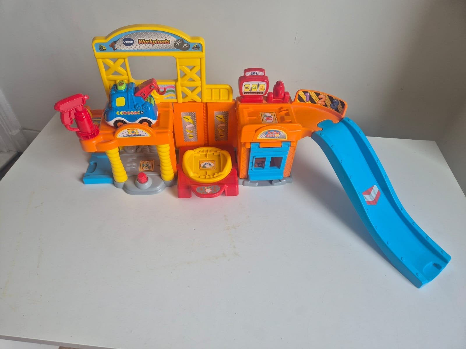 VTech Toet Toet Auto's Werkplaats met Takelwagen, Ophalen, Zo goed als nieuw, 2 tot 4 jaar