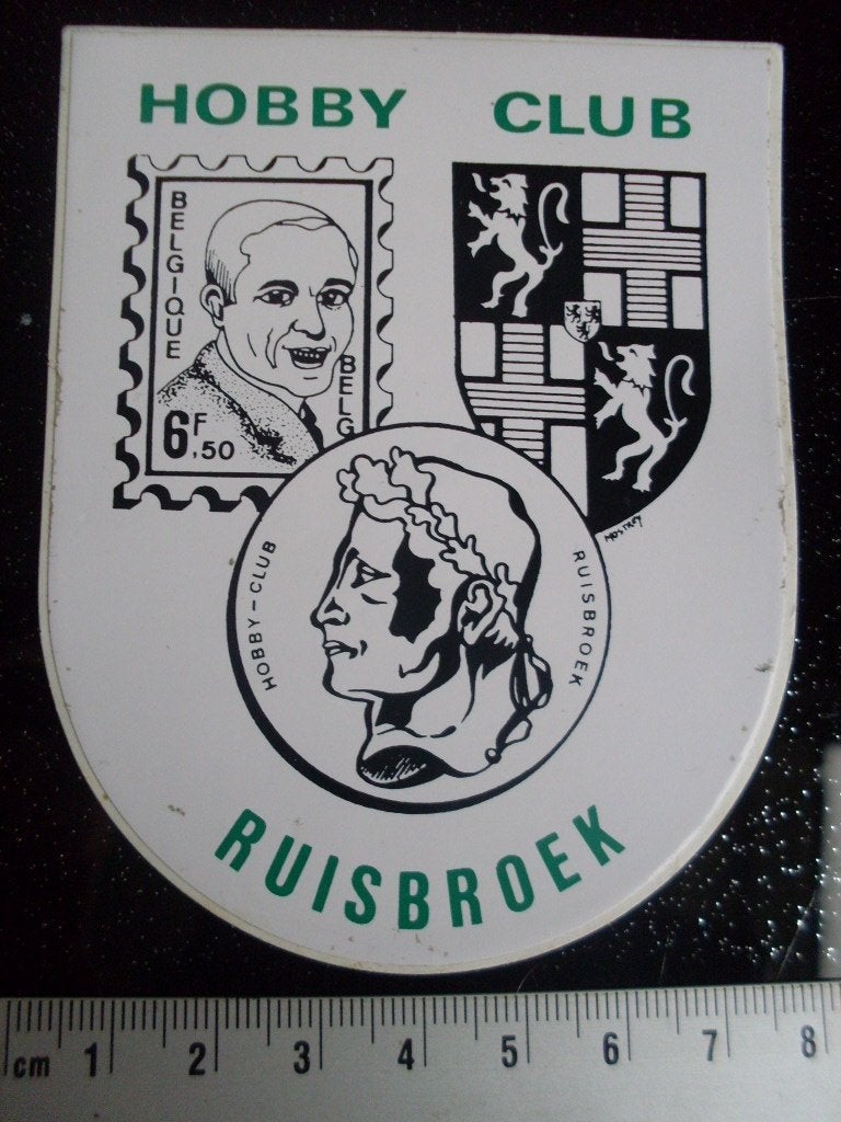 sticker hobby club ruisbroek logo postzegels munten, Verzenden, Zo goed als nieuw, Bedrijf of Vereniging