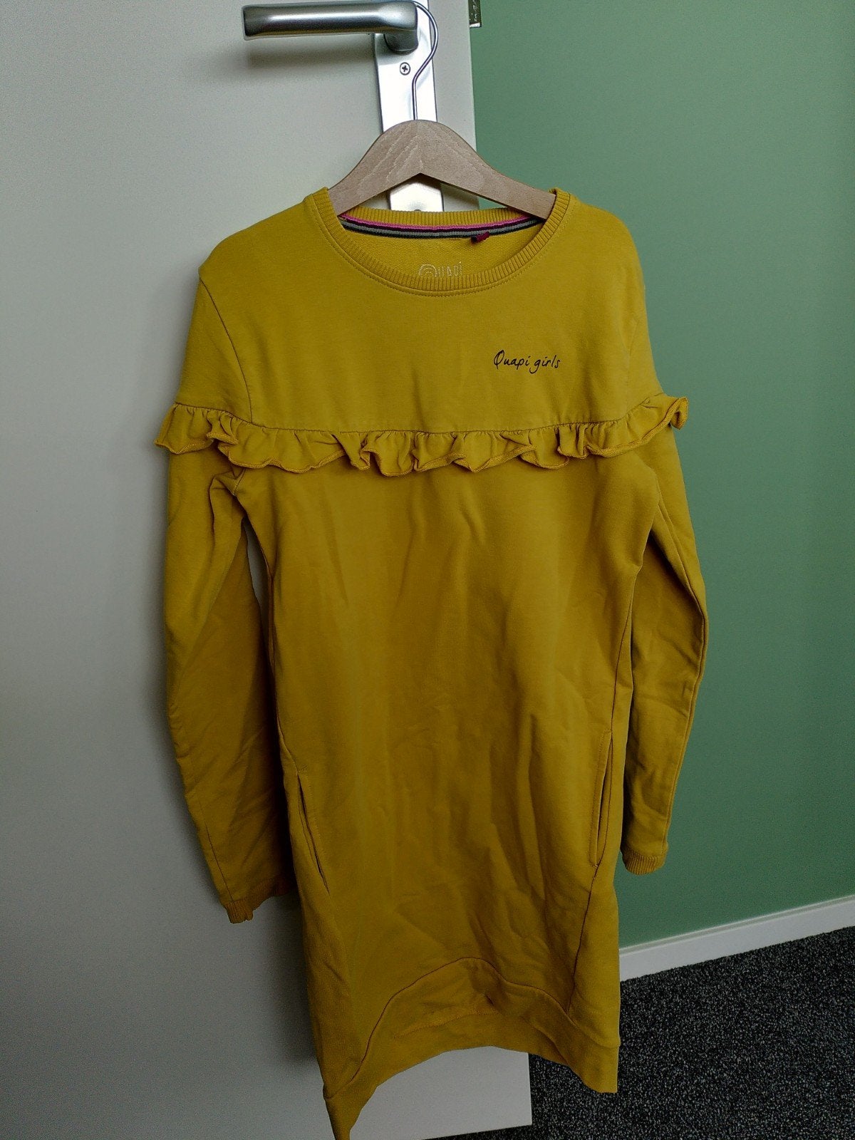 Gele jurk (Quapi, maat 146-152), Meisje, Ophalen of Verzenden, Zo goed als nieuw, Jurk of Rok