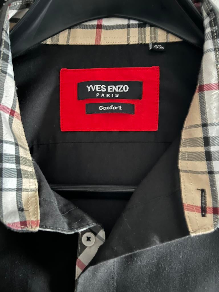 Bijna nieuw overhemd merk Yves Enzo Paris Comfort maat XXL, Ophalen of Verzenden, Zo goed als nieuw, Zwart