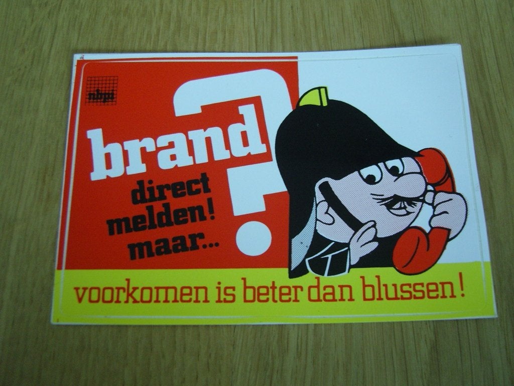 sticker NBPI Brandweer  Voorkomen is beter dan blussen !, Ophalen, Zo goed als nieuw