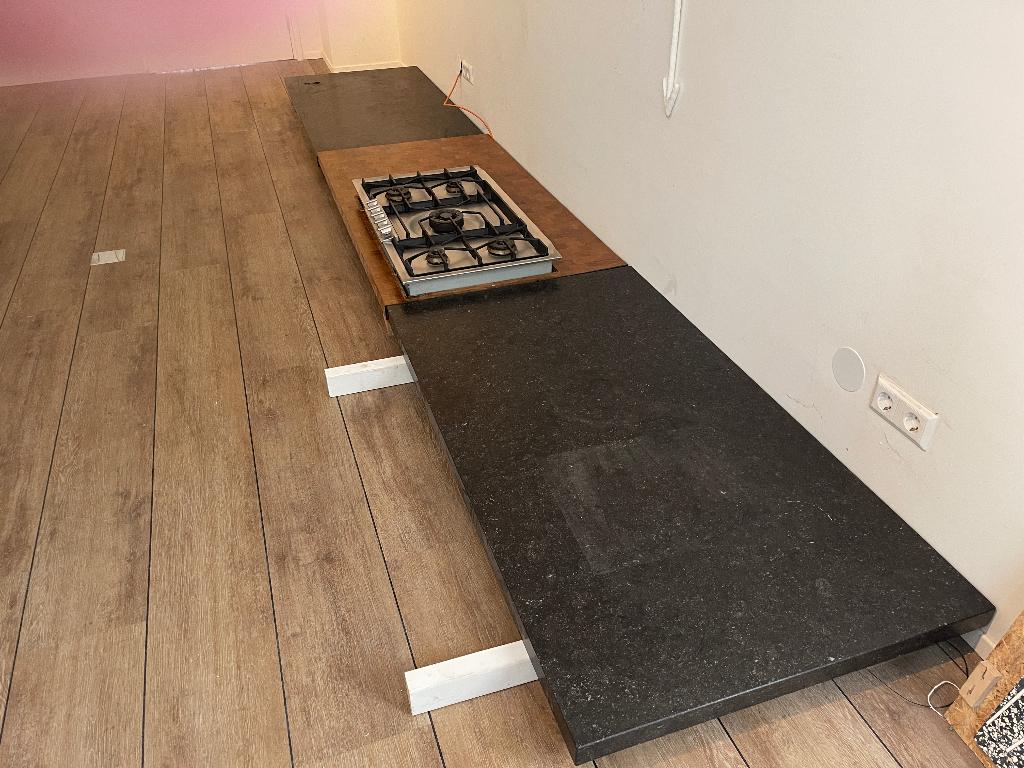 Gaggenau 5-pits gasfornuis met Hardstenen aanrechtblad, Ophalen, Gebruikt, 75 cm of meer, 200 cm of meer