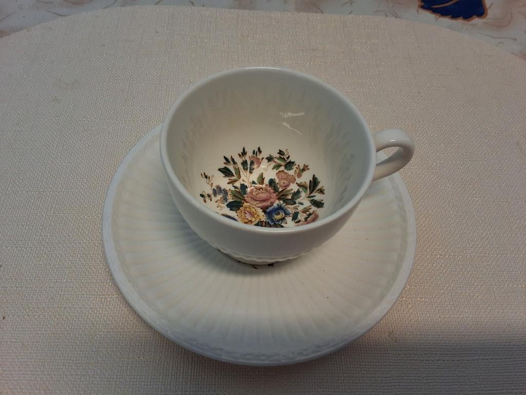 Vintage Wedgwood Conway Theekop en Schotel - Edme Ribbel, Ophalen of Verzenden