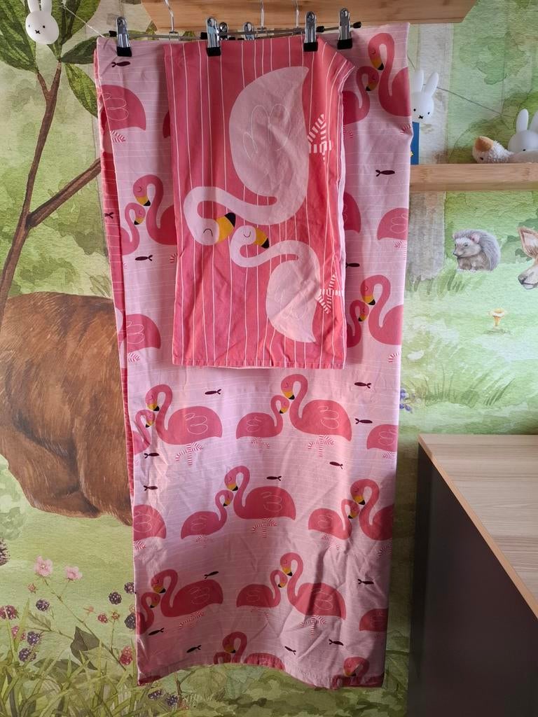 Ikea flamingo peuterdekbed overtrek beddengoed, Meisje, Wit, Dekbedovertrek, Ophalen of Verzenden