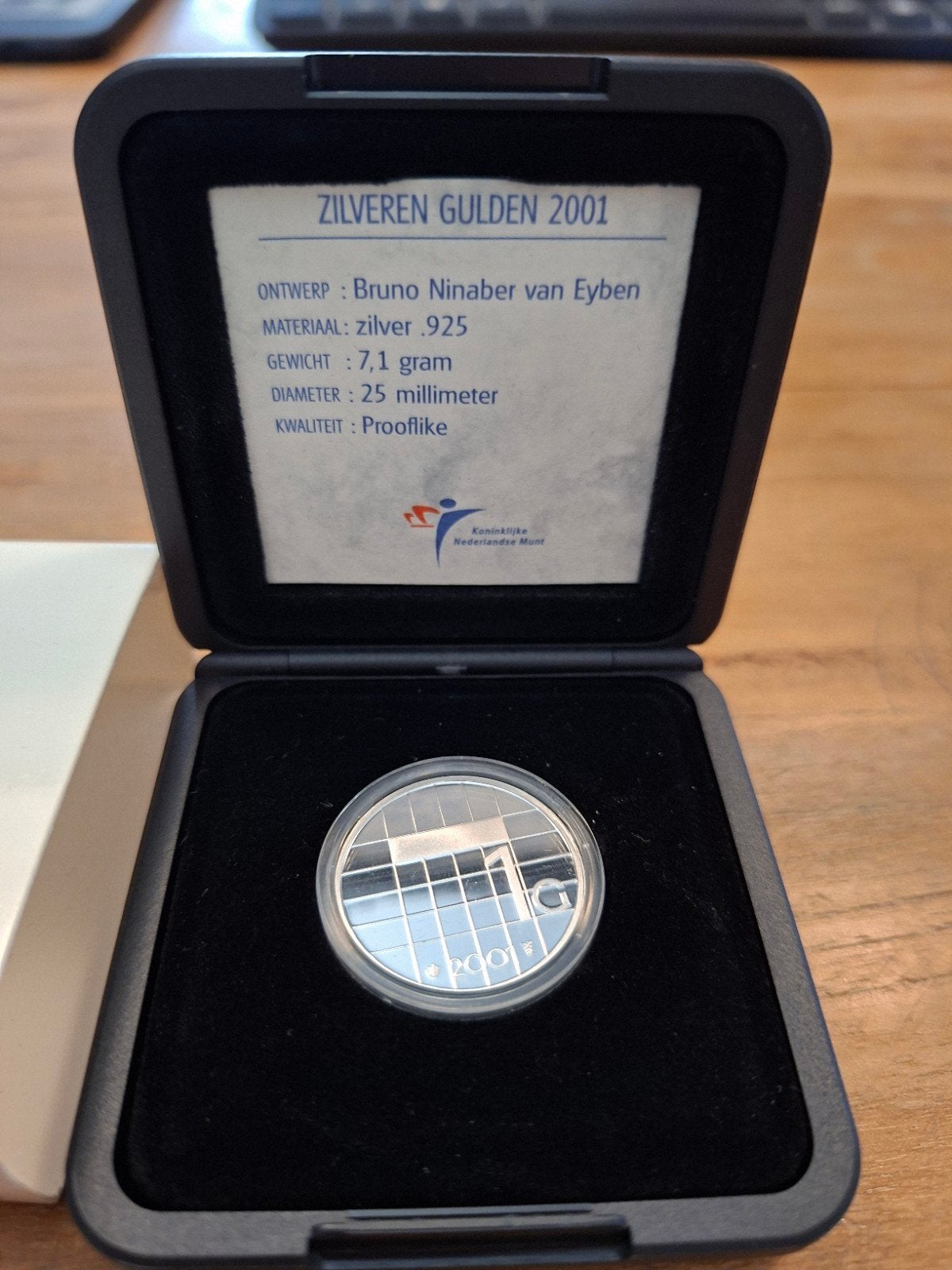 2 Zilveren Gulden Munten 2001 - Koninklijke Nederlandse Munt, 1 gulden, Setje, Koningin Beatrix, Zilver